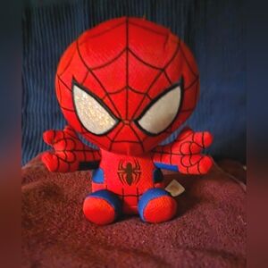 TY Beanie Baby Marvel Spider-Man plush toy.